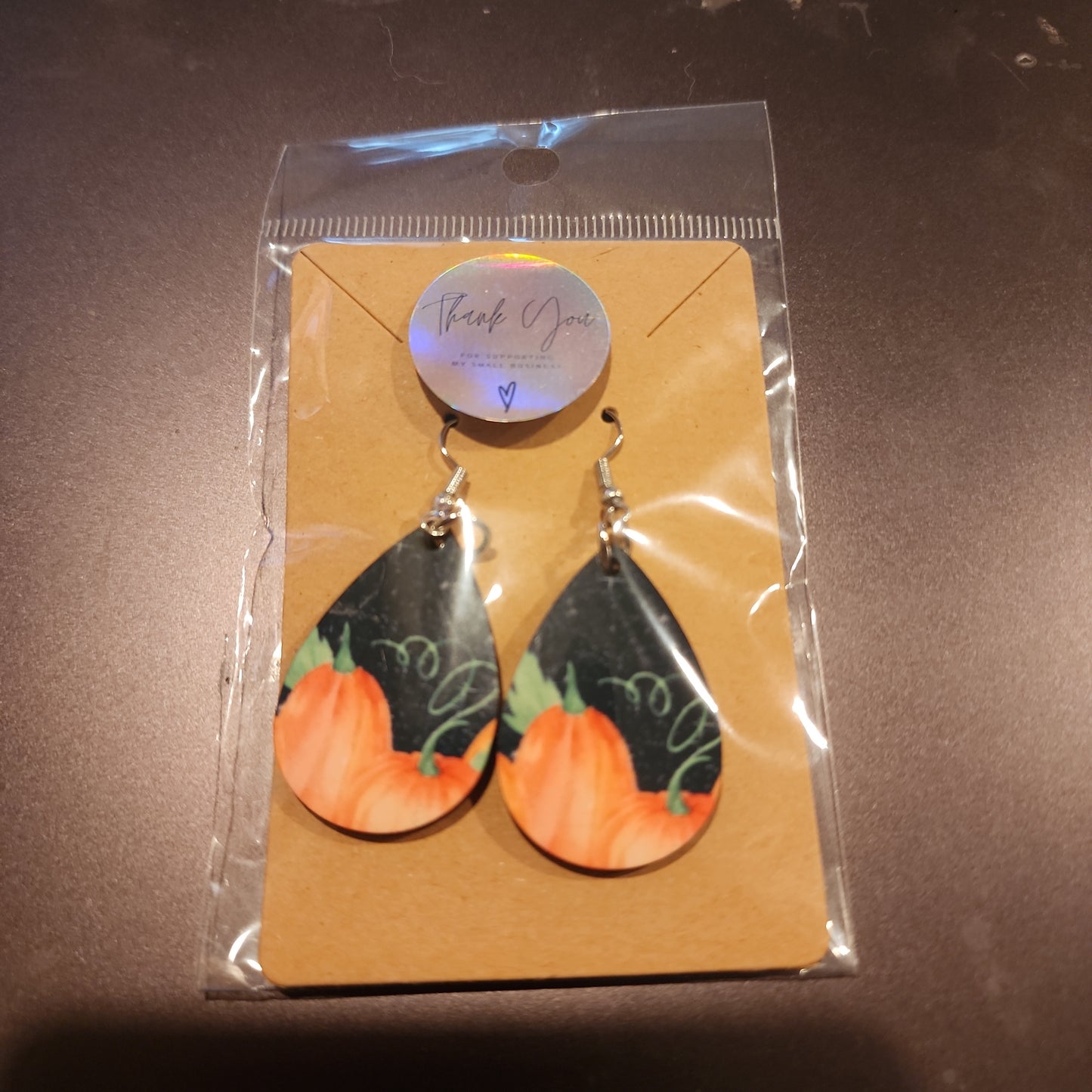 Pumpkin night teardrop earrings