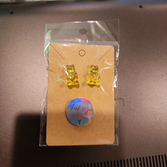 Yellow gummy bear studs