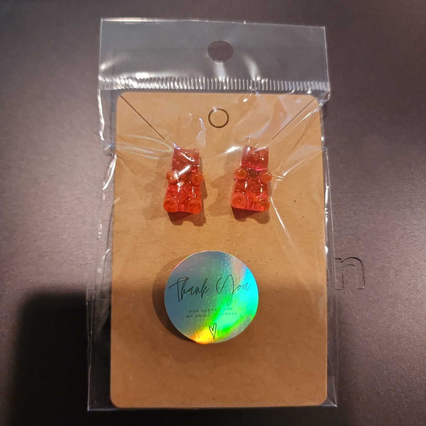 Pink gummy bears stud earrings