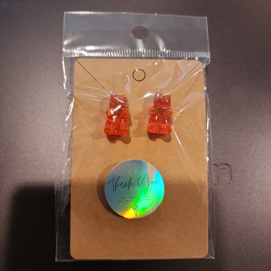Pink gummy bears stud earrings