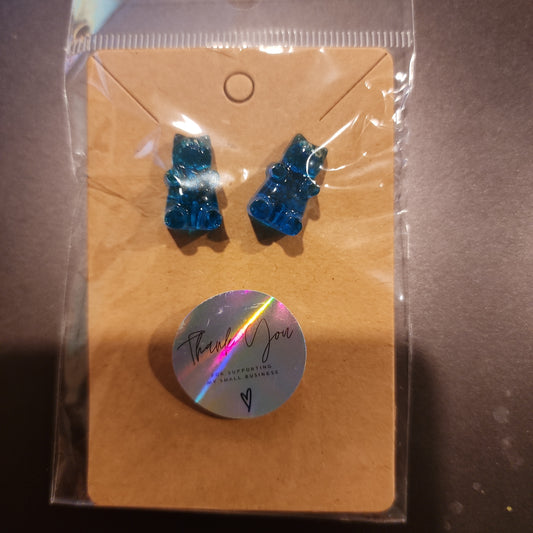 Blue Gummy bear studs
