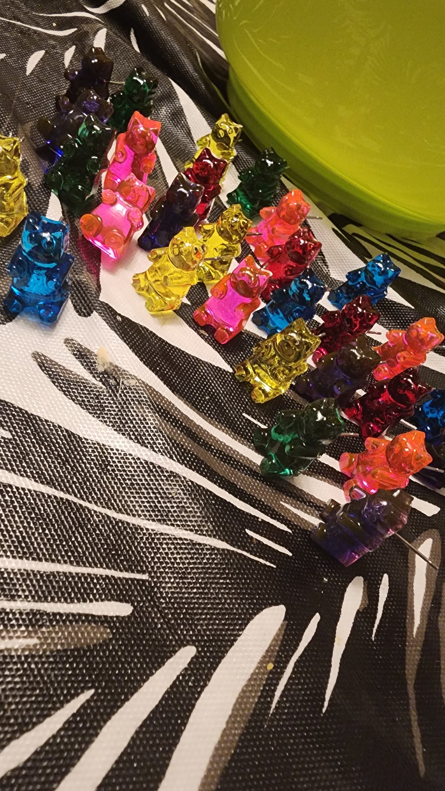 Yellow gummy bear studs
