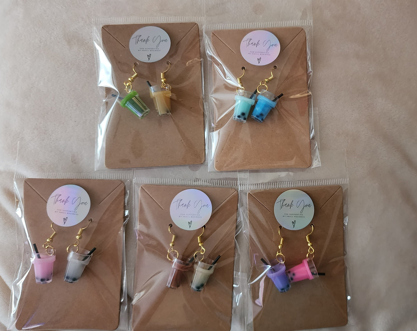 Bubble tea earrings