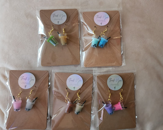Bubble tea earrings