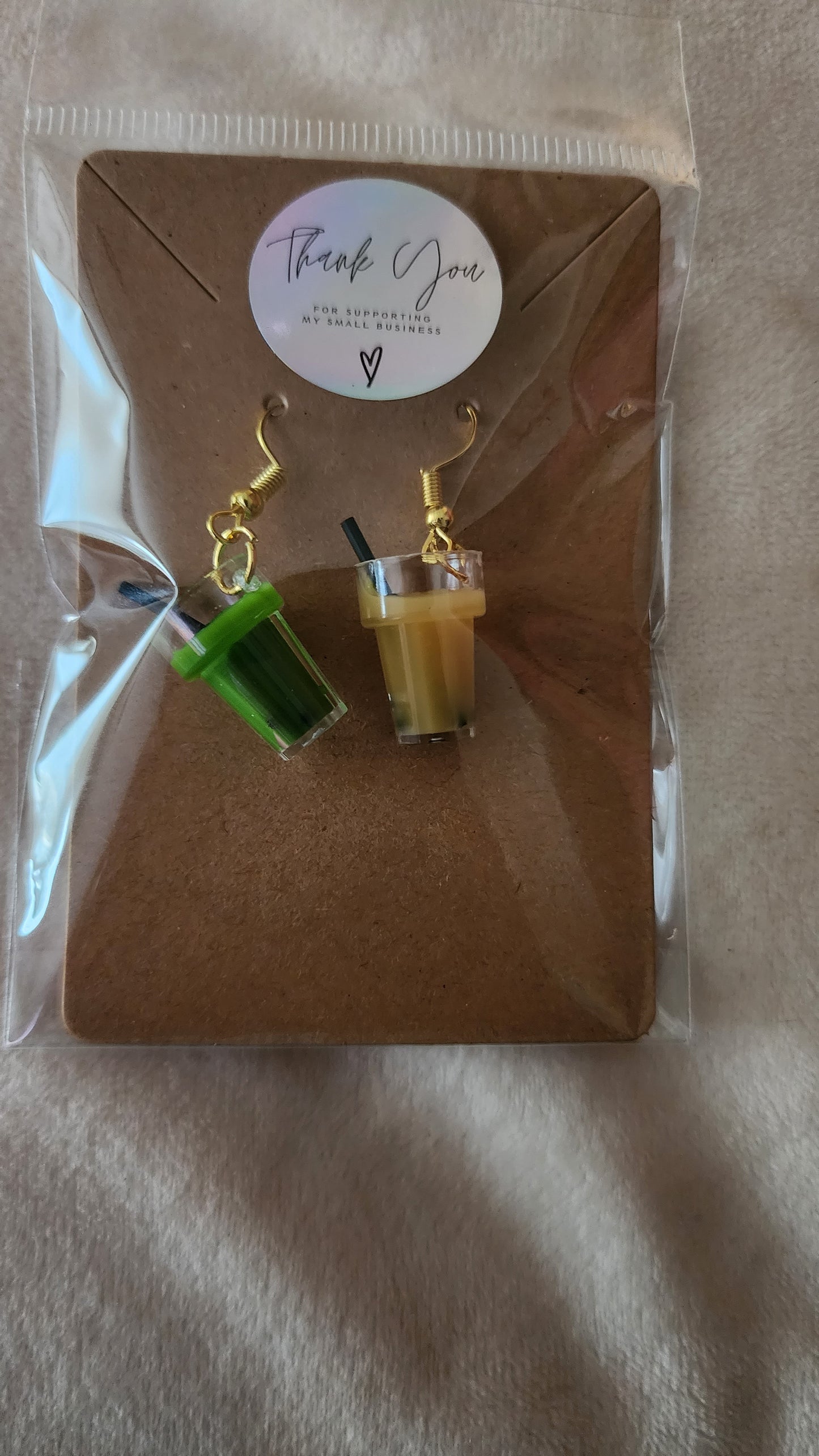 Bubble tea earrings