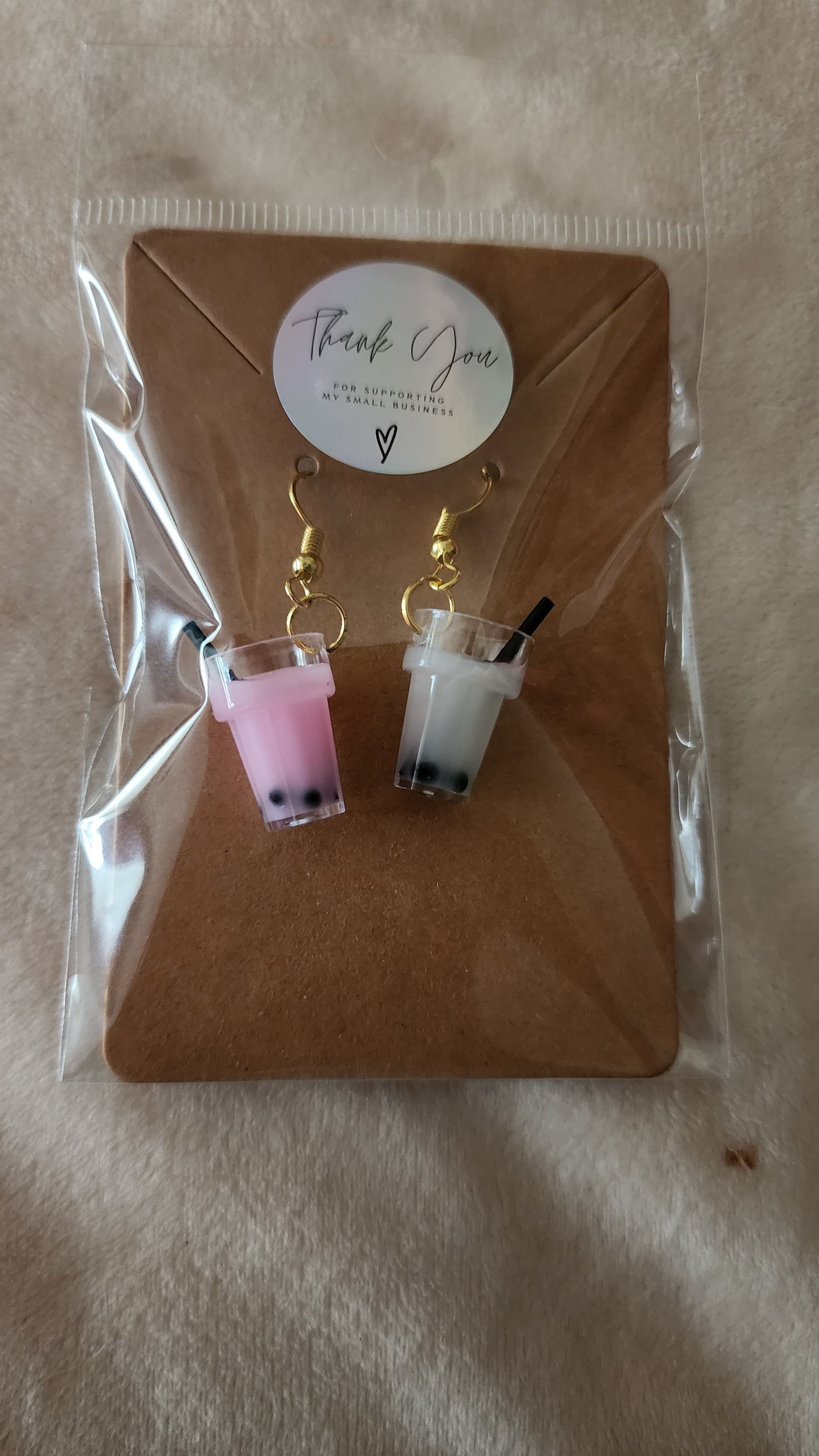 Bubble tea earrings