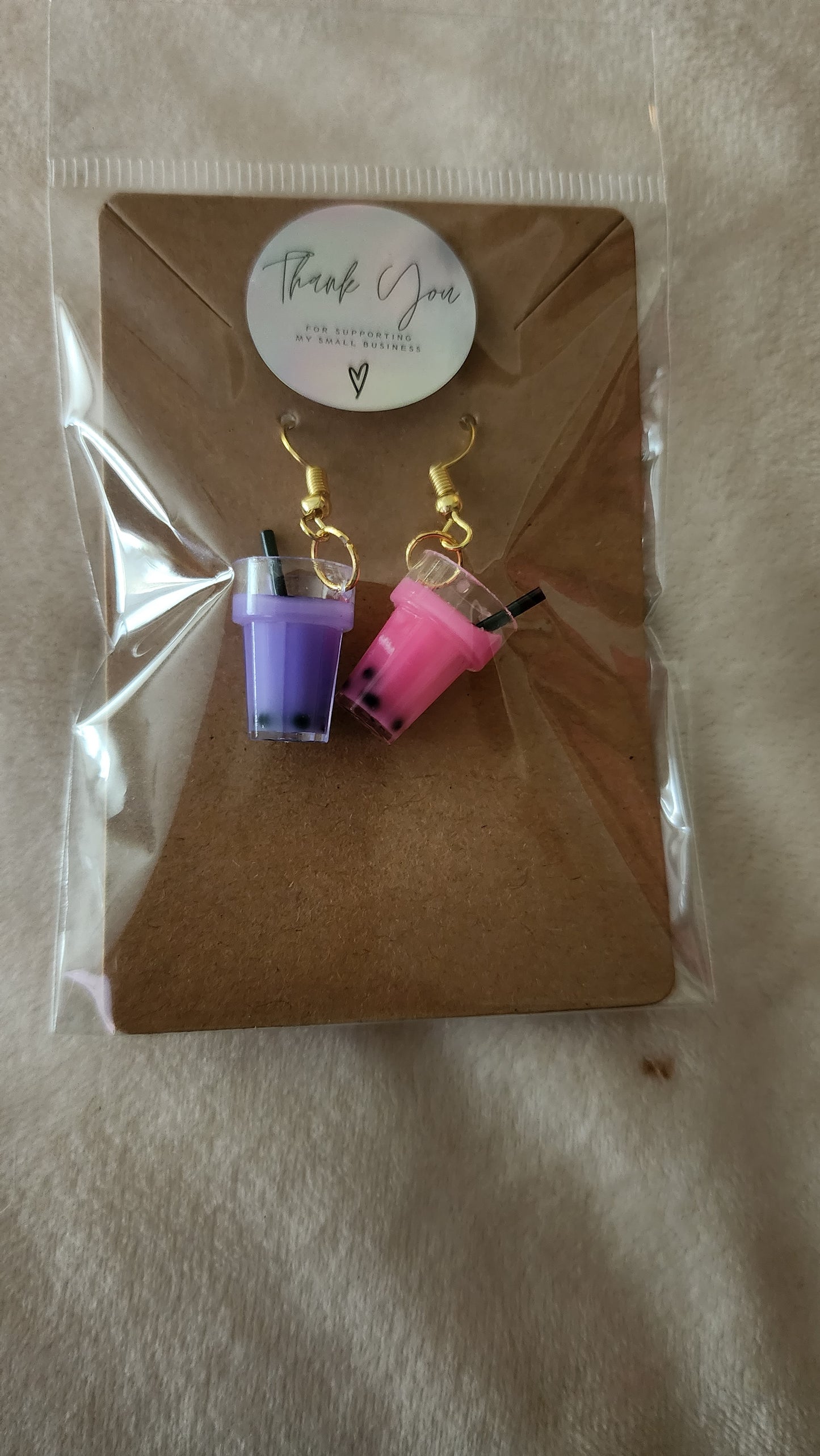 Bubble tea earrings