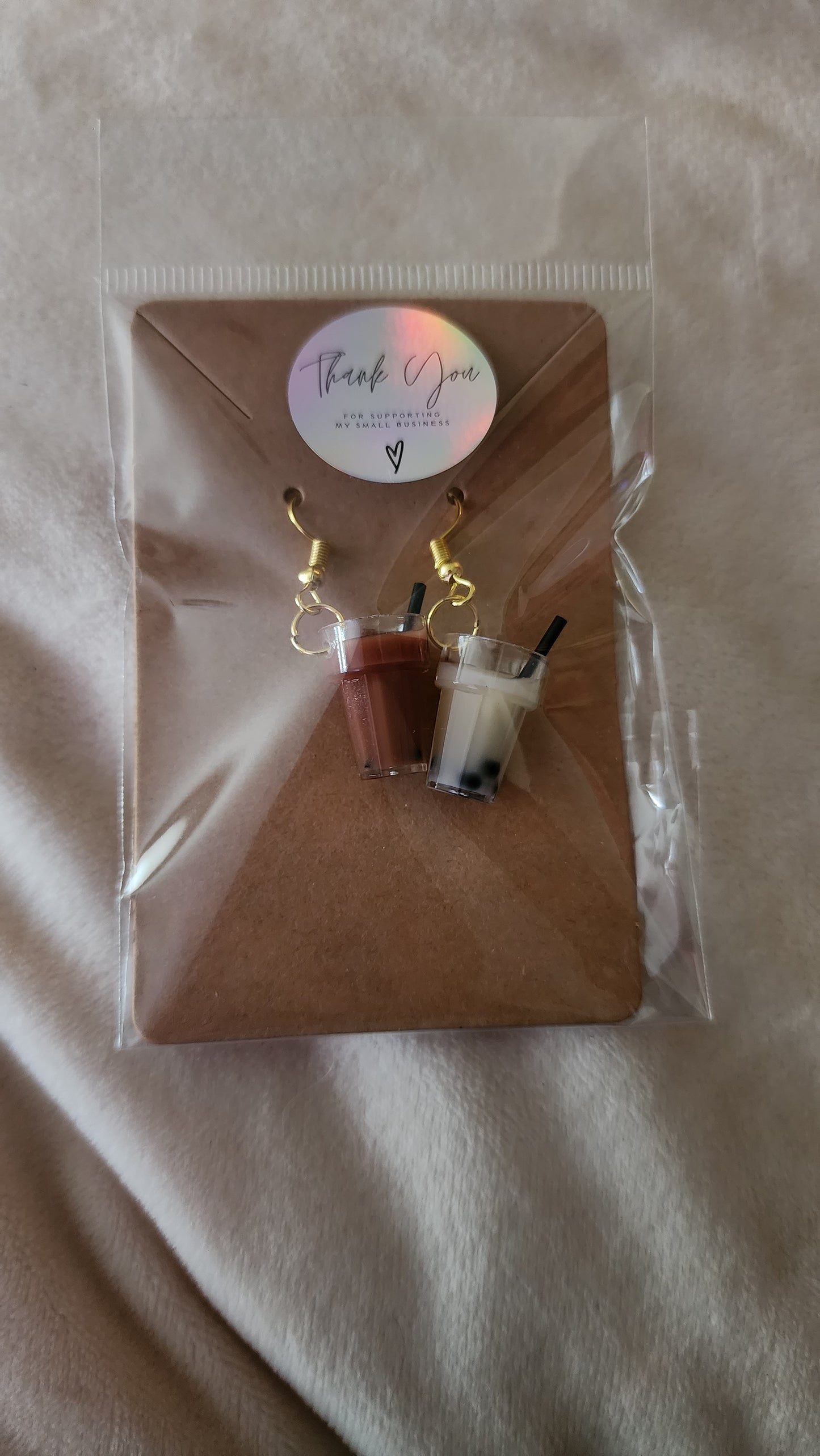Bubble tea earrings