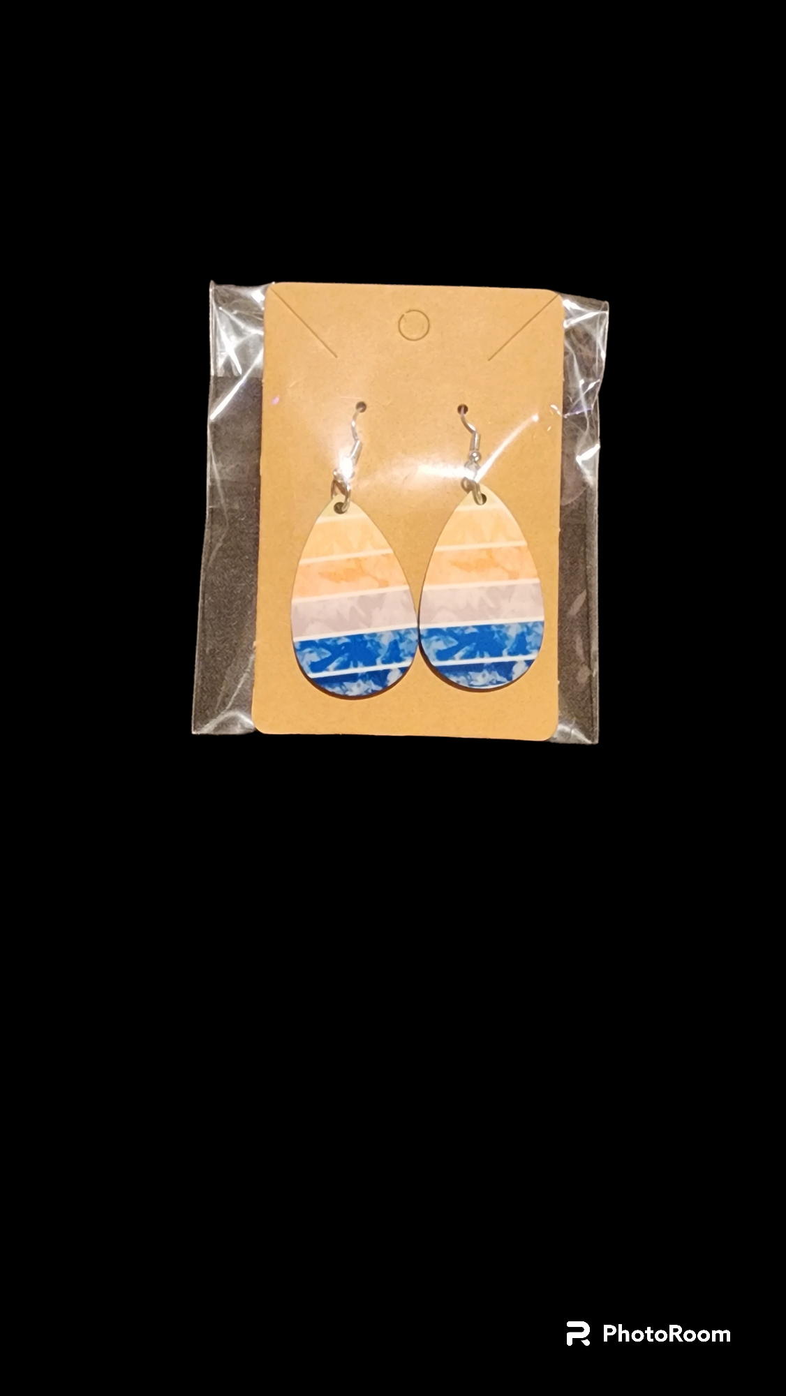 Retro sunset teardrop earrings